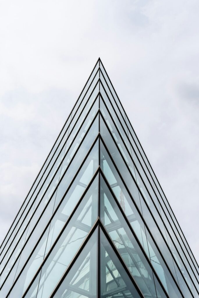 Modern glass office building in Berlin, Germany